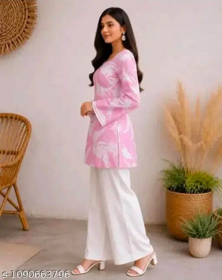 Gulabi amurt printed shaadi short kurti