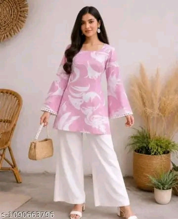 Gulabi amurt printed shaadi short kurti