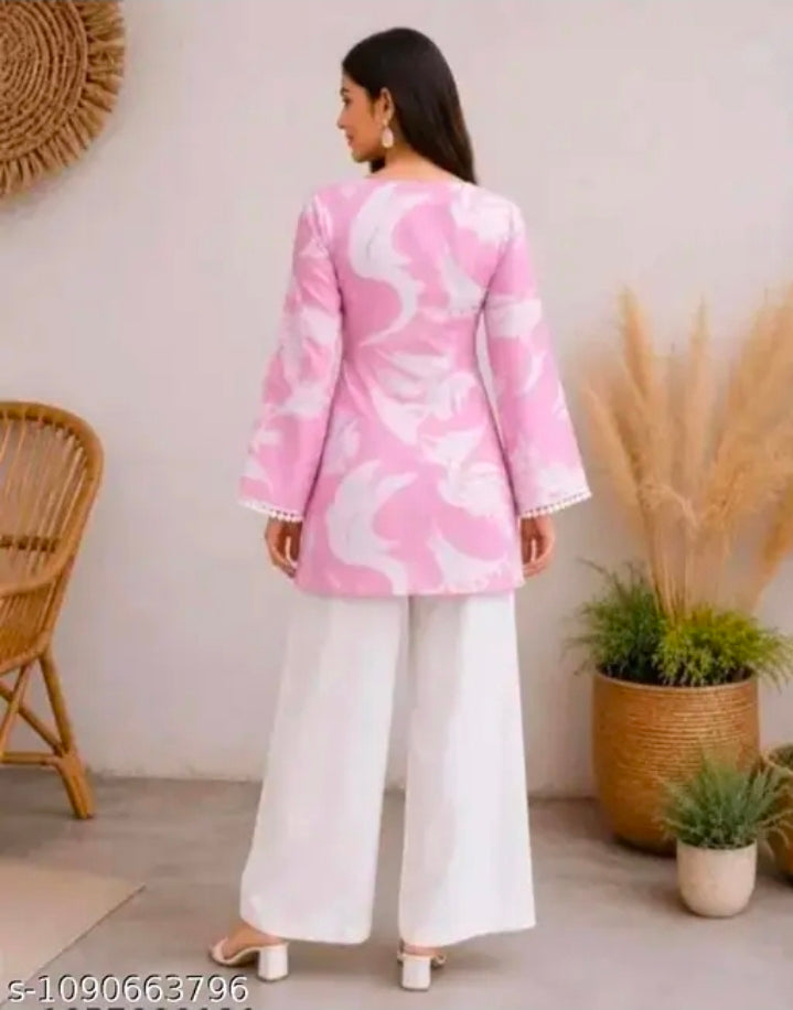 Gulabi amurt printed shaadi short kurti